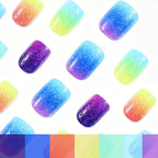 Nail Art Set Gradient Glitter Chip Resistant 24 Piece