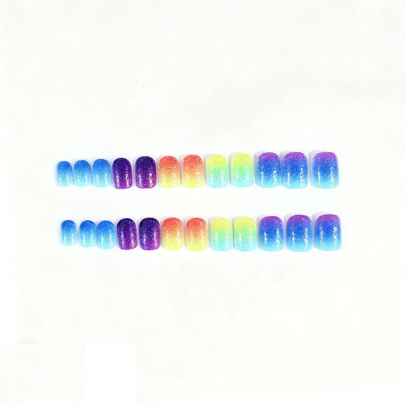 Nail Art Set Gradient Glitter Chip Resistant 24 Piece