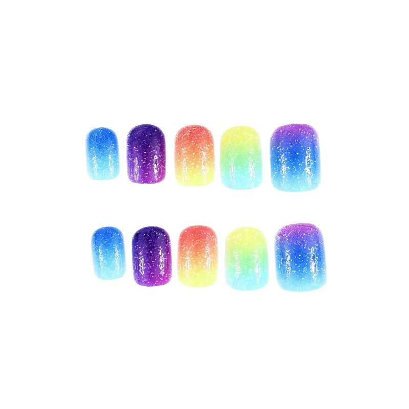 Nail Art Set Gradient Glitter Chip Resistant 24 Piece