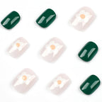 Nail Art Set Green Floral Skin-Friendly & Long-Lasting