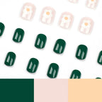 Nail Art Set Green Floral Skin-Friendly & Long-Lasting