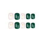 Nail Art Set Green Floral Skin-Friendly & Long-Lasting