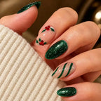 Nail Art Set Green Glitter Striping Tape & Gems