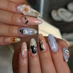 Nail Art Set Halloween Designs Easy-Apply Long-Lasting