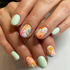 Nail Art Set Hand-Painted Floral Long-Lasting Shiny Finish