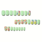 Nail Art Set Hand-Painted Floral Long-Lasting Shiny Finish