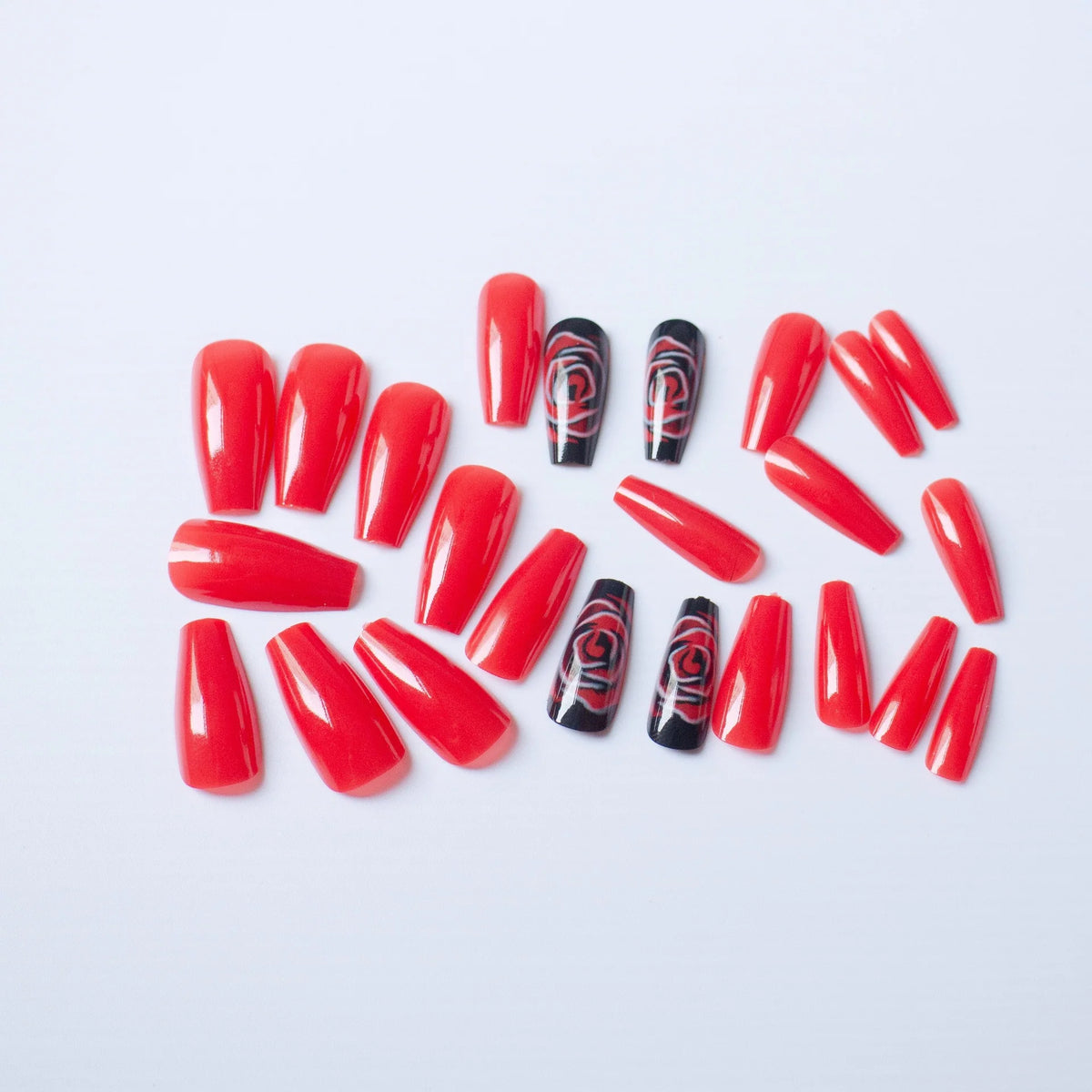 Nail Art Set Hand-Painted Rose Easy Application & Chip-Resistant