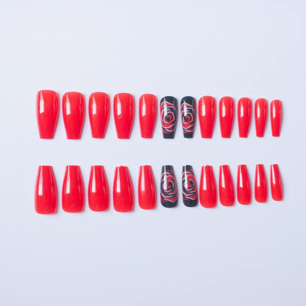 Nail Art Set Hand-Painted Rose Easy Application & Chip-Resistant
