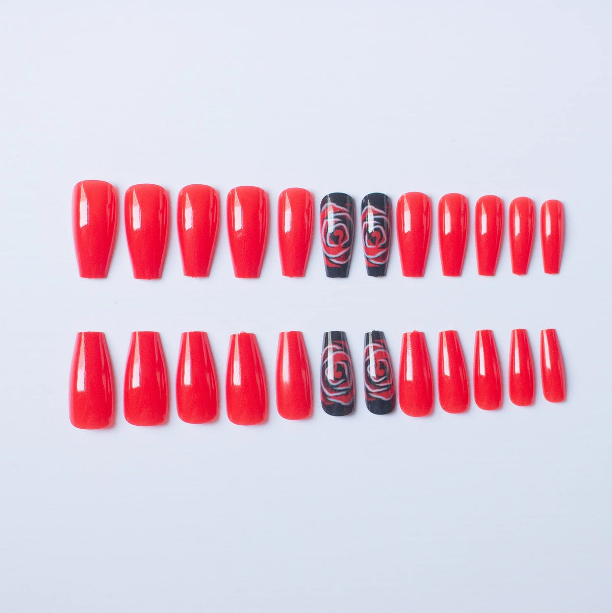Nail Art Set Hand-Painted Rose Easy Application & Chip-Resistant