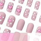 Nail Art Set Heart & Polka Dot 24 Piece