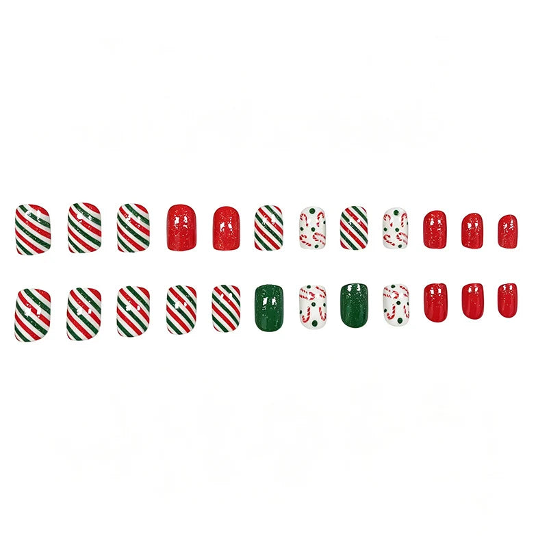 Nail Art Set Holiday-Themed 24-Piece Chip-Resistant