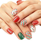 Nail Art Set Holiday-Themed 24-Piece Chip-Resistant