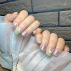 Nail Art Set Ice Green Gradient Glitter & Pearl