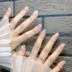 Nail Art Set Ice Green Gradient Glitter & Pearl