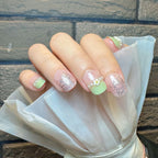 Nail Art Set Ice Green Gradient Glitter & Pearl