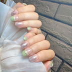 Nail Art Set Ice Green Gradient Glitter & Pearl