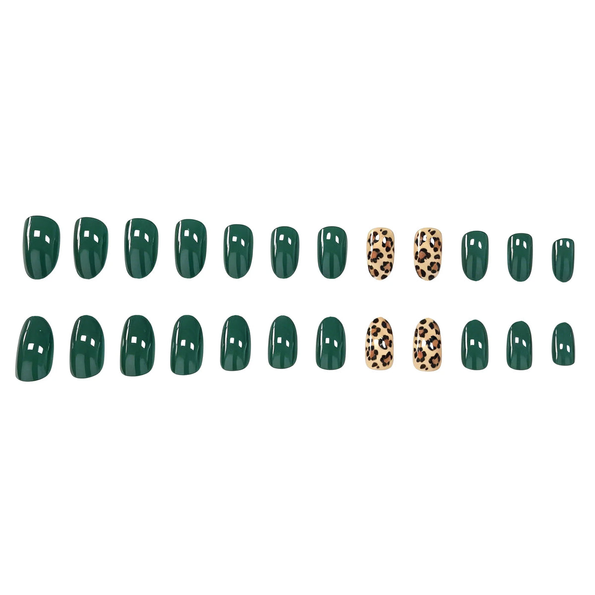 Nail Art Set Light Pink Leopard Accent 24-Piece