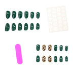 Nail Art Set Light Pink Leopard Accent 24-Piece