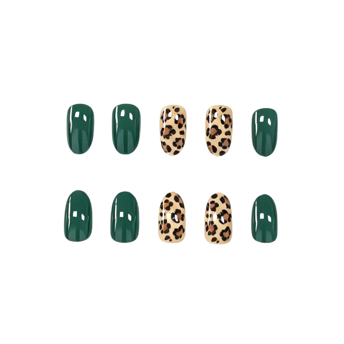 Nail Art Set Light Pink Leopard Accent 24-Piece