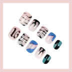 Nail Art Set Modern Graphic Designs Shimmering Accents