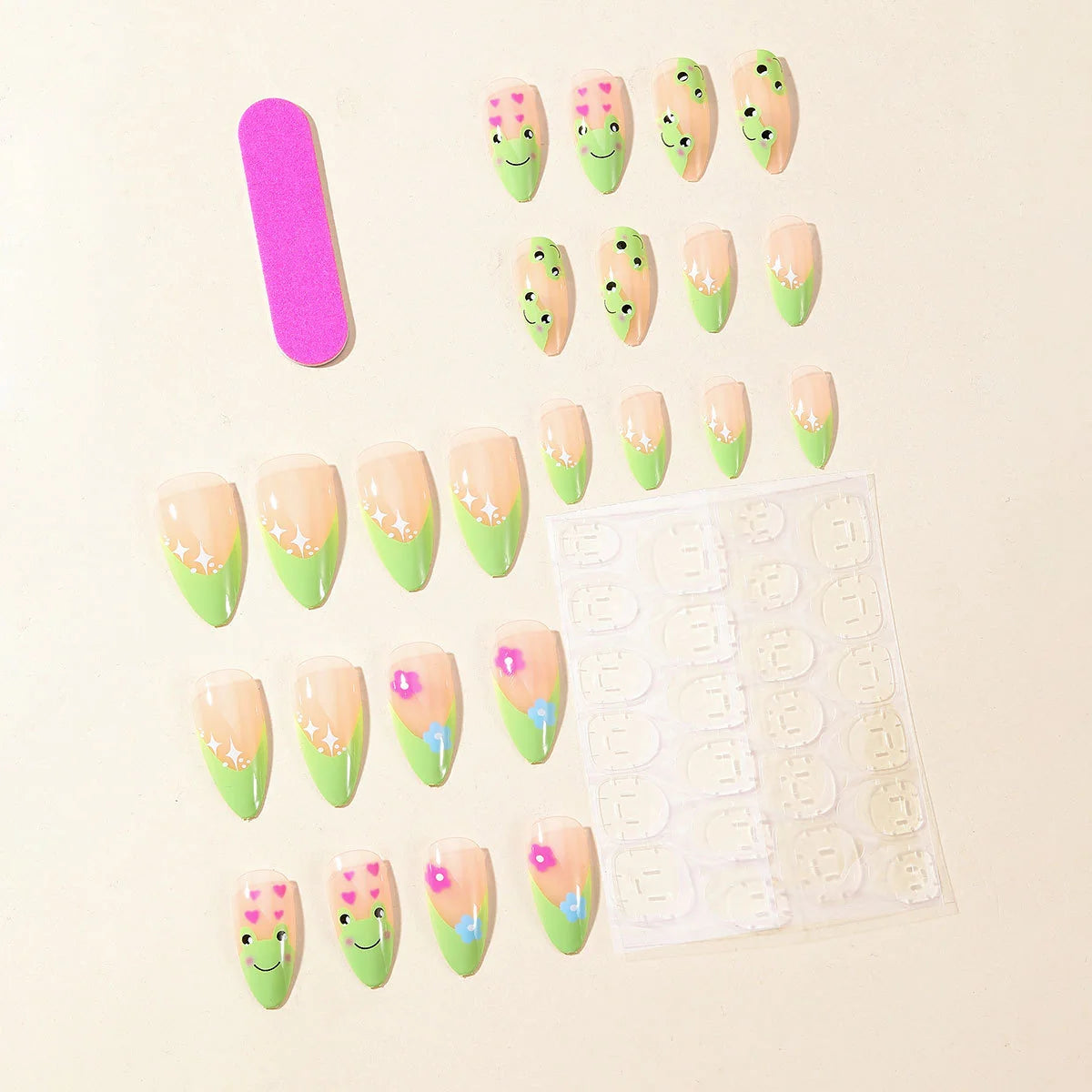 Nail Art Set Playful Faces & Florals