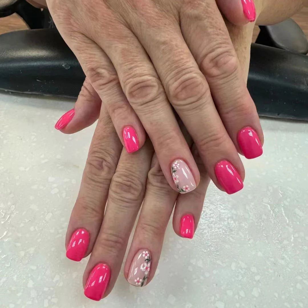 Nail Art Set Quick-Drying Polishes & Floral Stickers