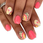 Nail Art Set Rainbow & Leopard Glossy Finish Easy Application