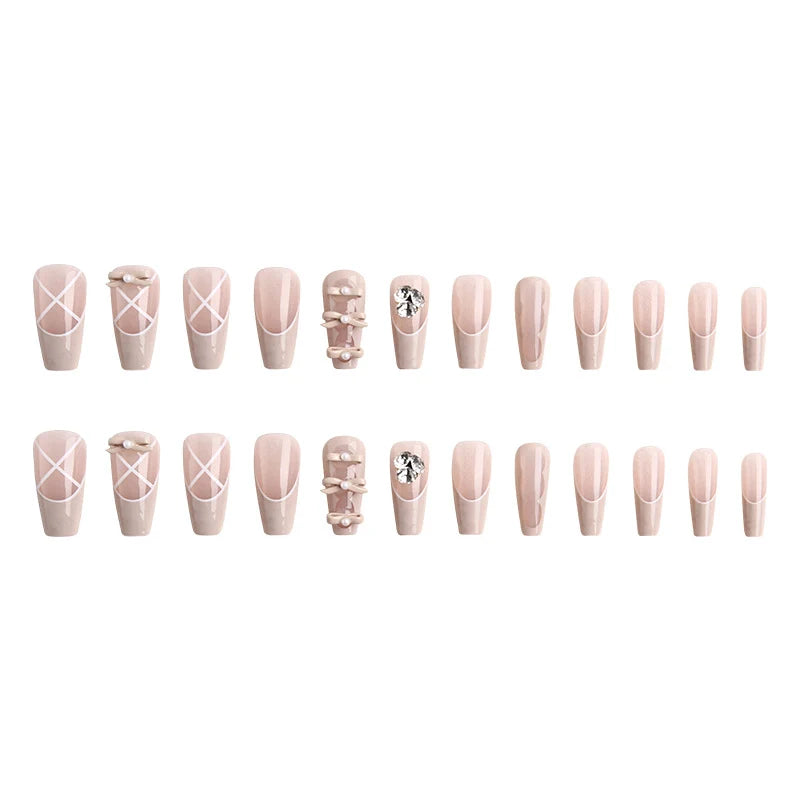Nail Art Set Ready-to-Apply Rhinestones & Bows
