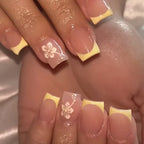 Nail Art Set Salon-Quality Floral French Tip 24-Piece