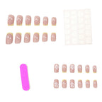 Nail Art Set Salon-Quality Floral French Tip 24-Piece