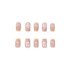 Nail Art Set Salon-Quality Floral French Tip 24-Piece