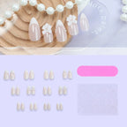Nail Art Set Self-Adhesive 3D Bows & Pearl Accents