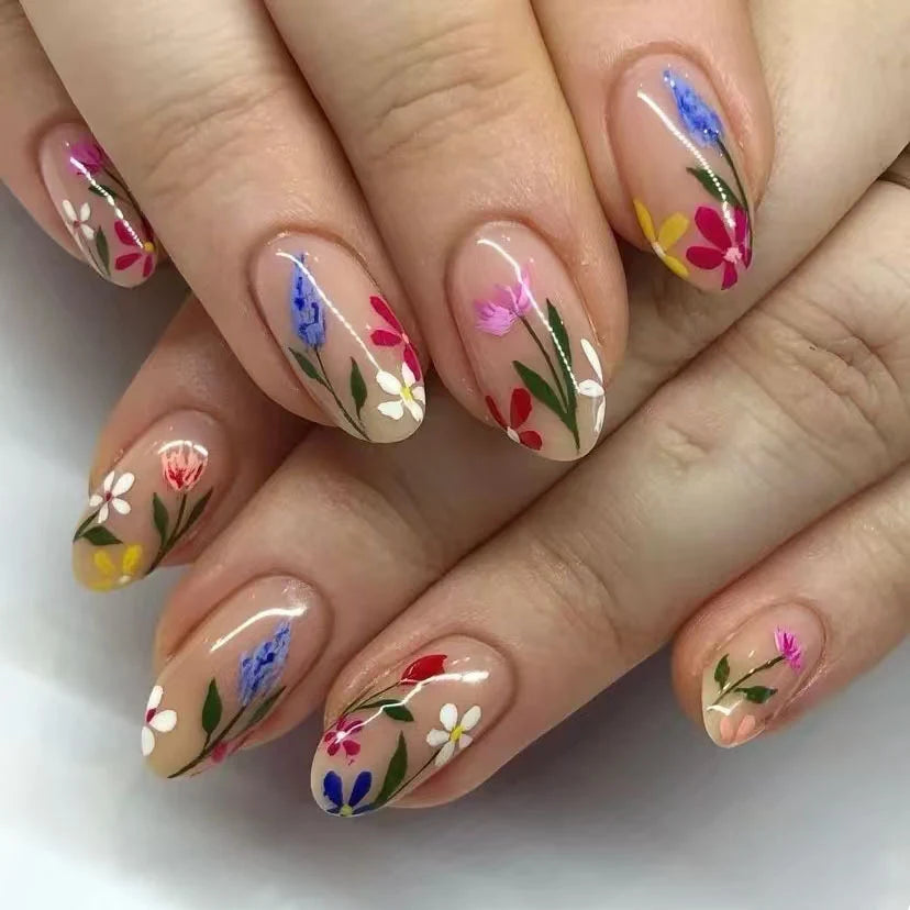 Nail Art Set Self-Adhesive Floral Designs