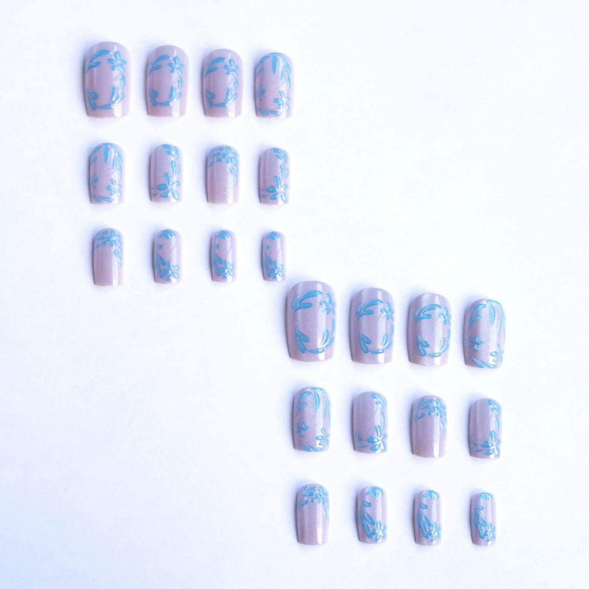 Nail Art Set Self-Adhesive Intricate Floral Chip-Resistant