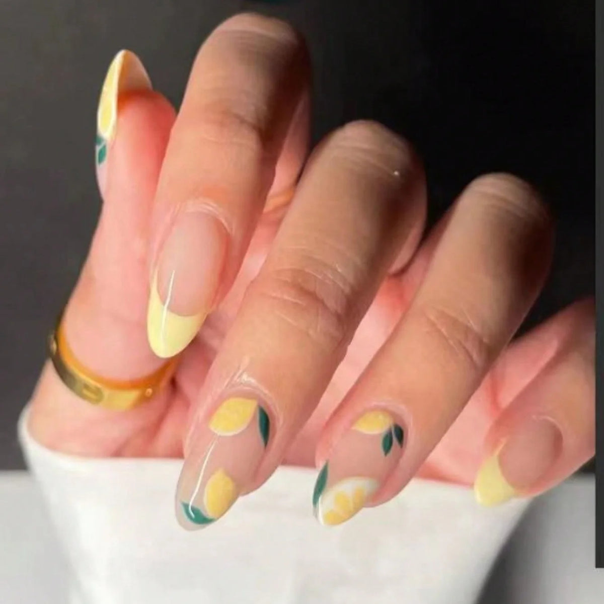 Nail Art Set Self-Adhesive Lemon & Floral Designs