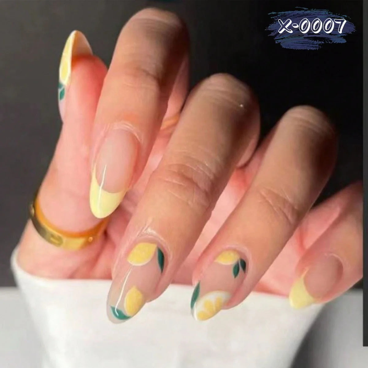 Nail Art Set Self-Adhesive Lemon & Floral Designs
