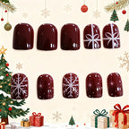 Nail Art Set Snowflake & Bow Designs Long-Lasting Gloss