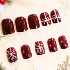 Nail Art Set Snowflake & Bow Designs Long-Lasting Gloss