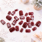 Nail Art Set Snowflake & Bow Designs Long-Lasting Gloss