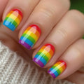 Nail Art Set Stratified Rainbow Long-Lasting Gloss