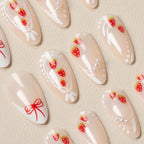 Nail Art Set Strawberry & Bow Easy Application