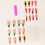 Nail Art Set Tropical Floral Gems & Gold