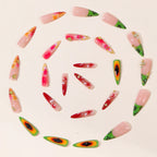Nail Art Set Tropical Floral Gems & Gold