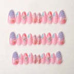 Nail Art Set Vibrant Patterns & Gem Accents