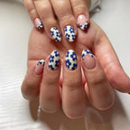 Nail Art Stickers Blue Floral Long-Lasting Adhesive
