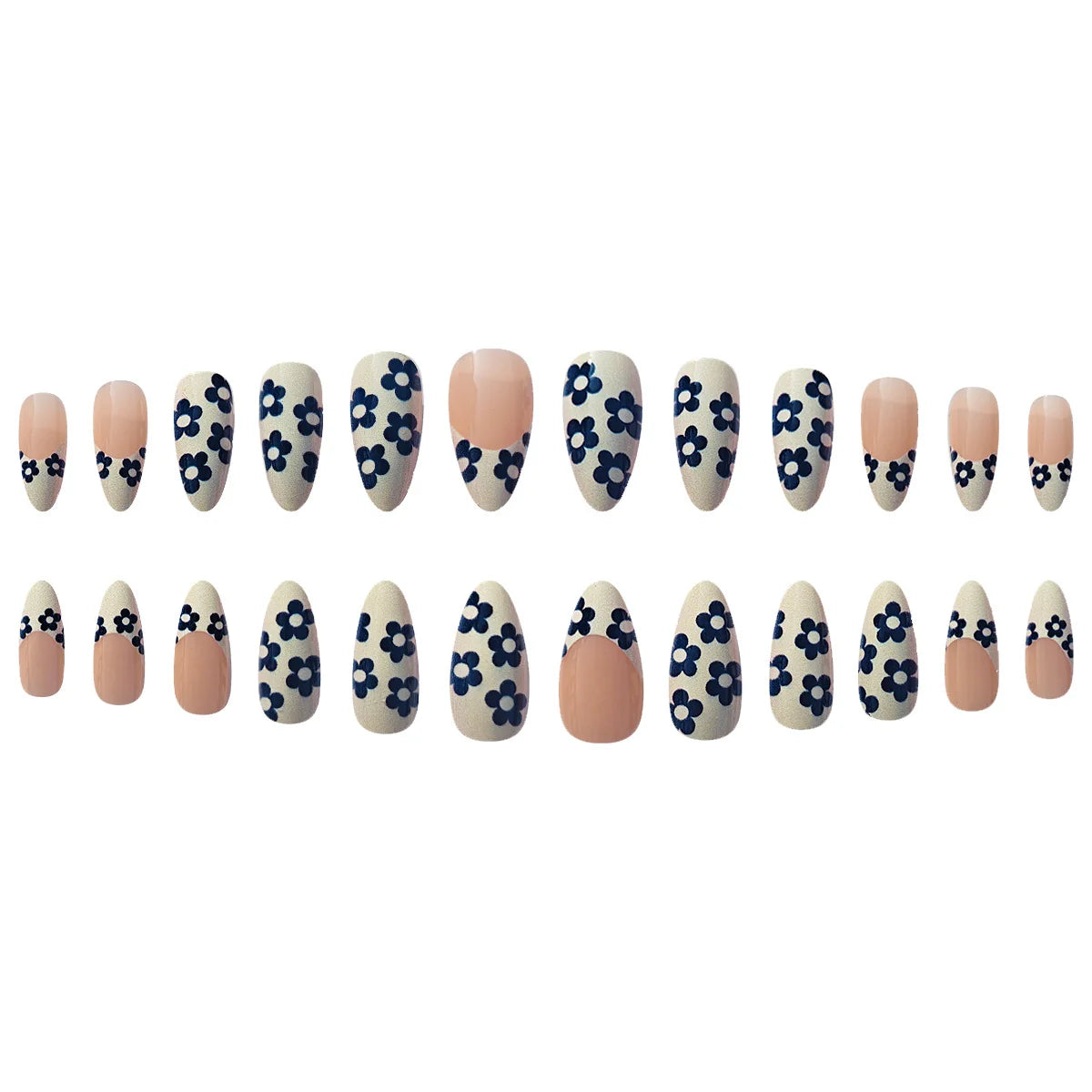 Nail Art Stickers Blue Floral Long-Lasting Adhesive