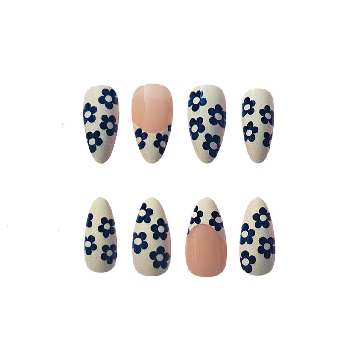 Nail Art Stickers Blue Floral Long-Lasting Adhesive