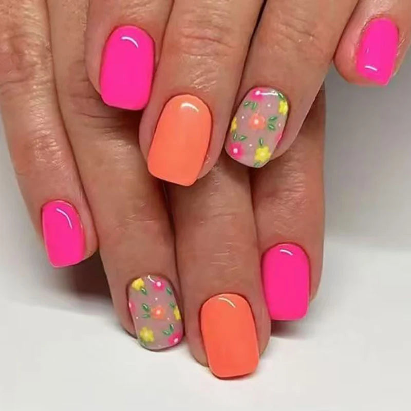 Nail Art Stickers Floral Design Self-Adhesive & Long-Lasting