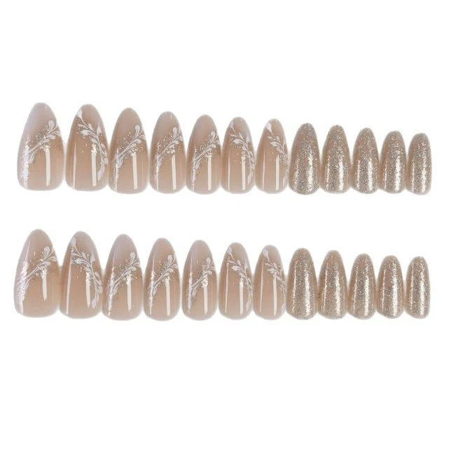 Nail Art Stickers Floral & Glitter Easy Application Long-Lasting