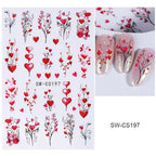 Nail Art Stickers Floral & Heart Peel-And-Stick Long-Lasting